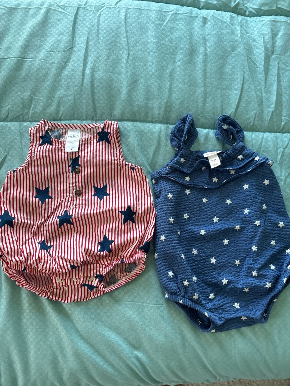 Patriotic 0-3 month Rompers